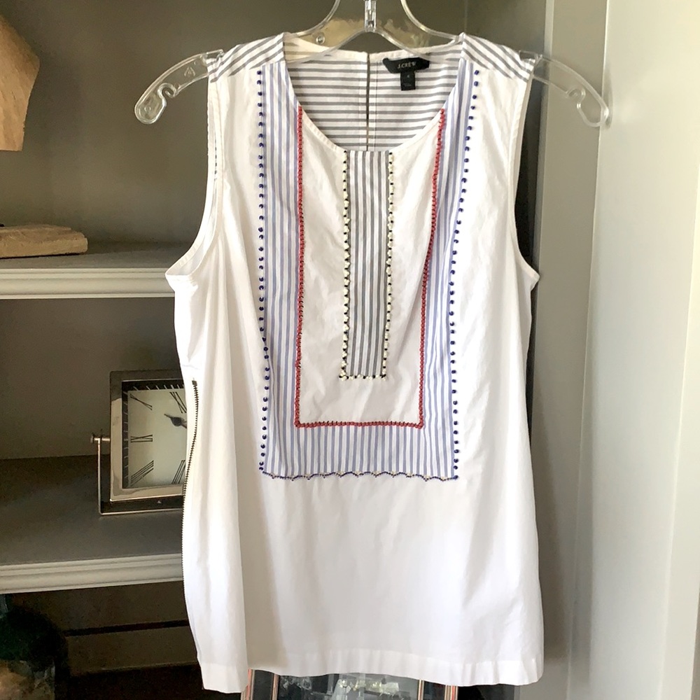 J.Crew Beaded Side Zip Tank / Sleeveless Top - EUC!